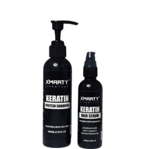 Keratin Protein Shampoo & Hair Serum Set – Strengthen, Repair, and Smooth Hair for a Silky, Healthy Shine